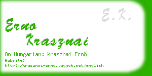 erno krasznai business card